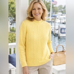 🍋 Clovers Closet Listing – Alfred Dunner Sunshine Cable Knit Sweater (M)